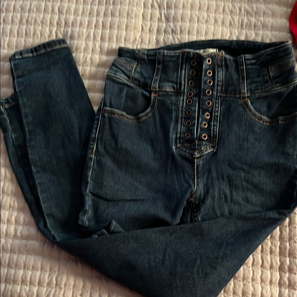 We The Free High Rise Dark Blue Jeans